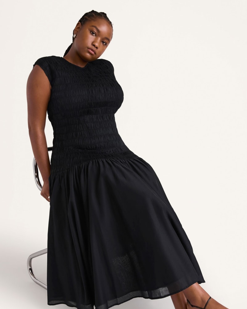 Front of a model wearing a size XL Stijl Dress in Black by Merlette. | dia_product_style_image_id:319742